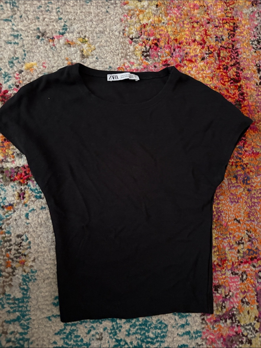 ZARA Black Short Sleeve Top